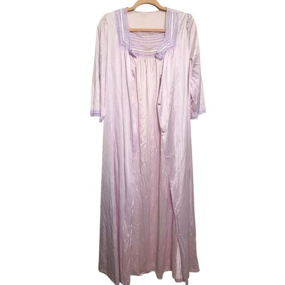 Vanity Fair Vintage Light Purple Nylon Long Robe & Gown Set, Size S - Picture 1 of 14